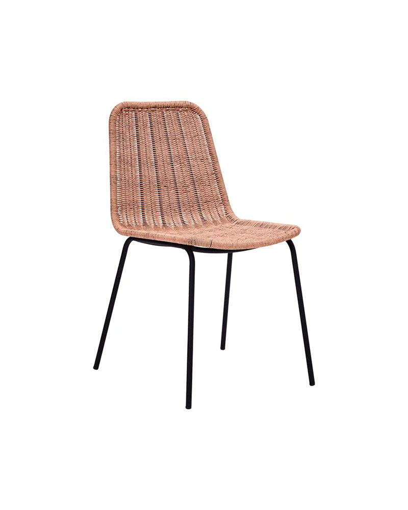 Hapur - Natural colored café chair - black legs